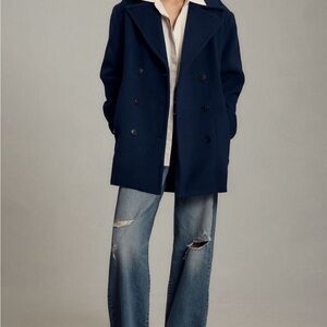 Anthropologie double breasted wool blend coat